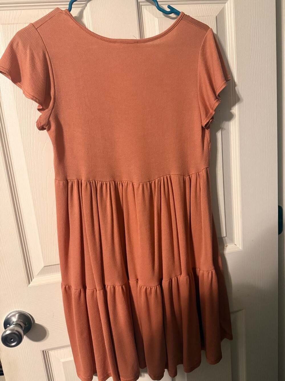 American Eagle Burnt Orange Tiered Babydoll Short Sleeve Tunic